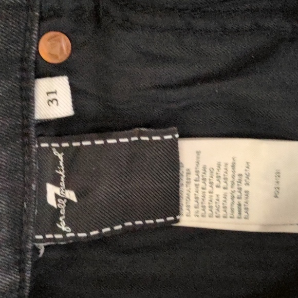 7 FOR ALL MANKIND super skinny dark gray black western studded jeans - Picture 6 of 8